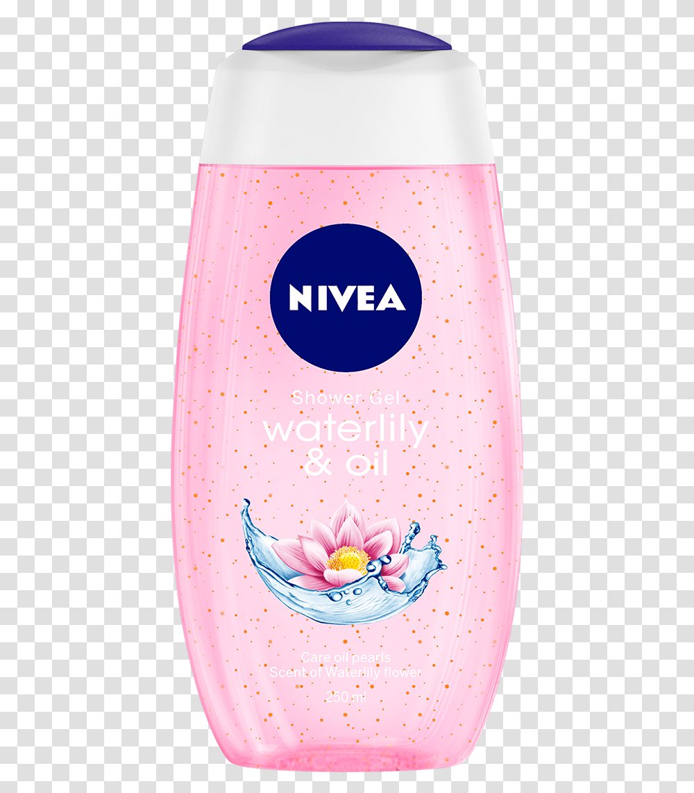 Nivea Water Lily And Oil Shower Gel, Bottle, Shampoo, Label Transparent Png