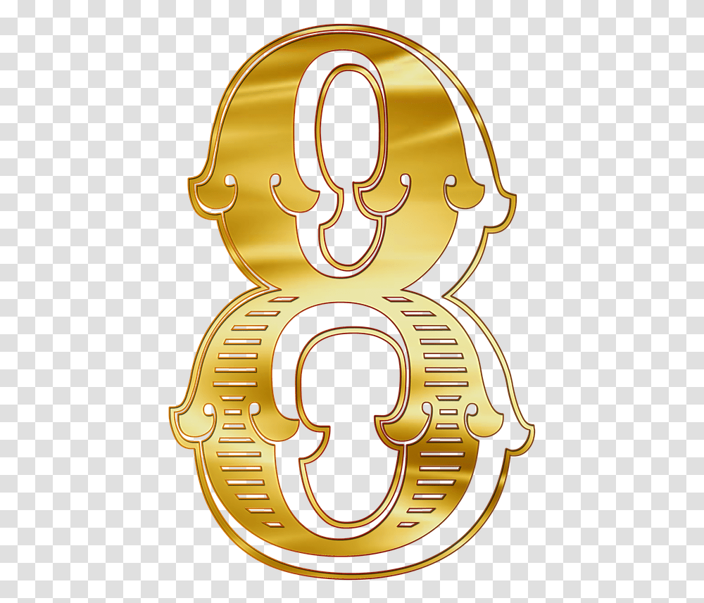 Nmero Dorado 8 Clipart Numeros Dorados, Emblem, Building Transparent Png