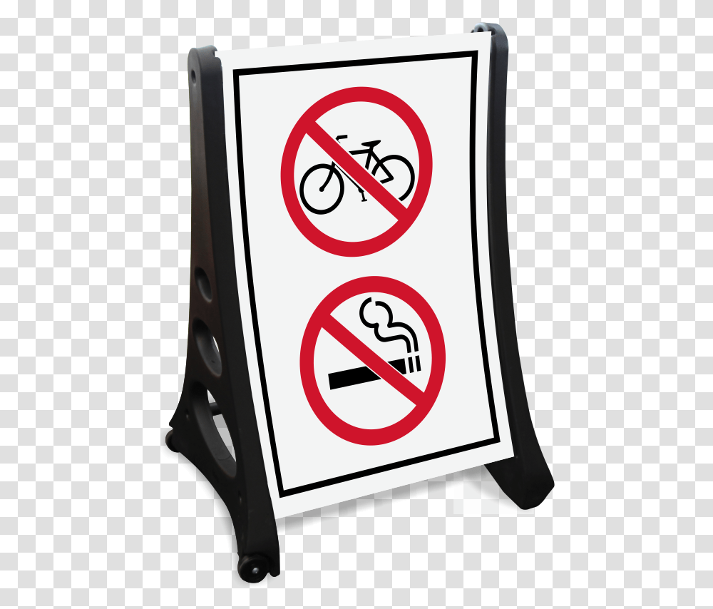 No Bicycle And Smoking Symbol Sidewalk Sign Clipart Full Smoking Sign, Machine, Mobile Phone, Electronics, Cell Phone Transparent Png