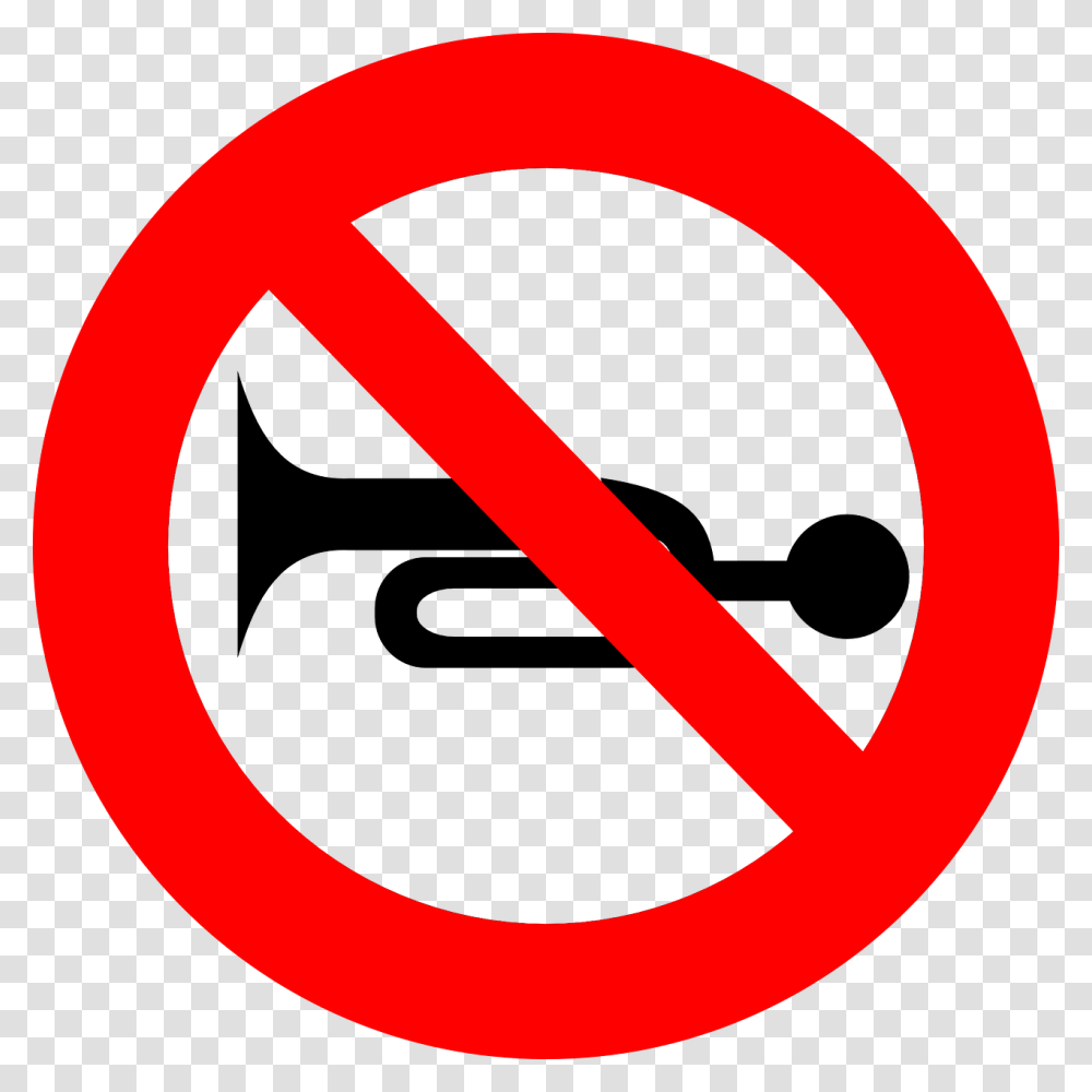 No Blowing Of Horn Sign, Road Sign, Stopsign Transparent Png