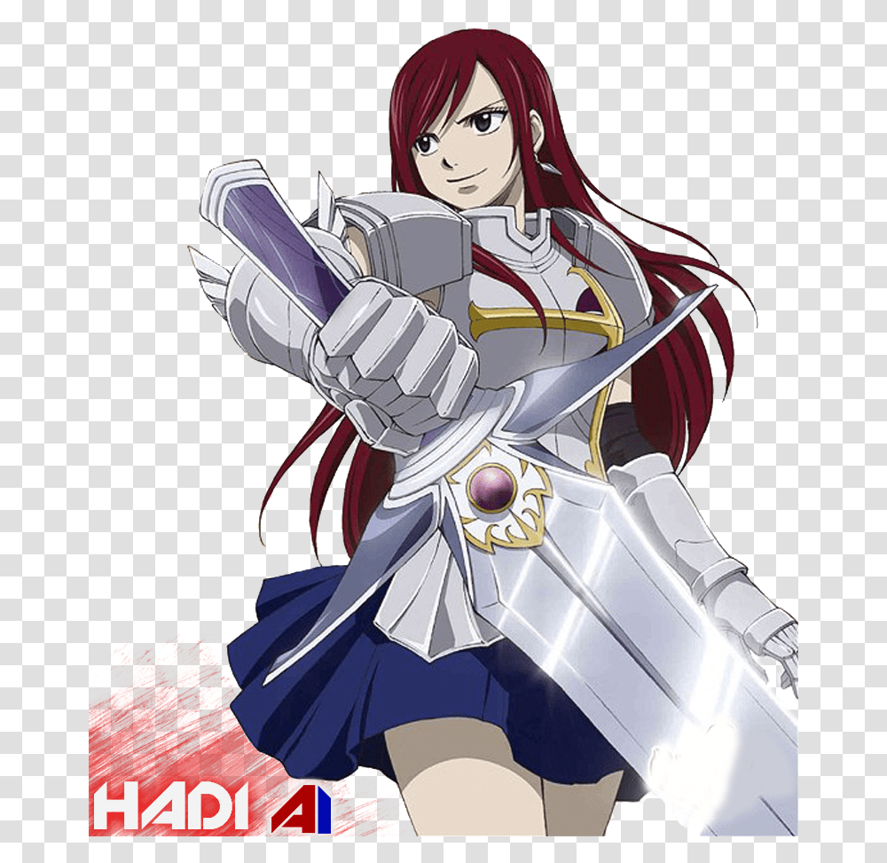 No Caption Provided Erza Fairy Tail Poster, Person, Human, Knight, Comics Transparent Png