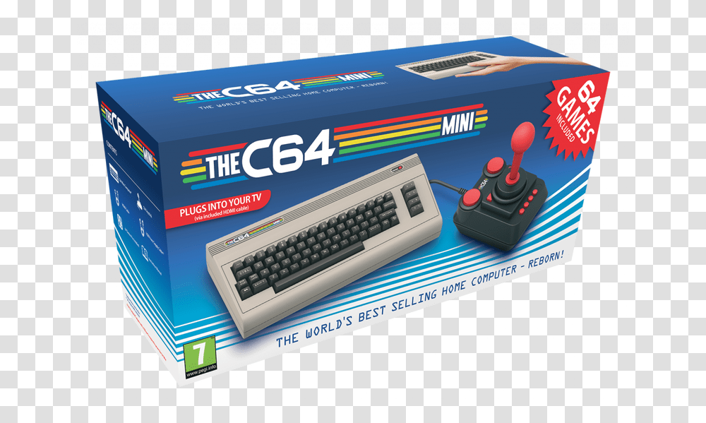 No Caption Provided Retro Commodore 64 Mini, Computer Keyboard, Computer Hardware, Electronics, Joystick Transparent Png