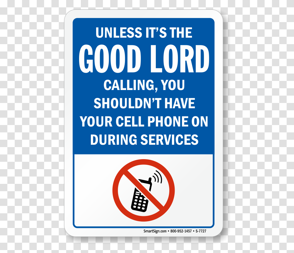 No Cell Phone In Church, Sign, Road Sign Transparent Png