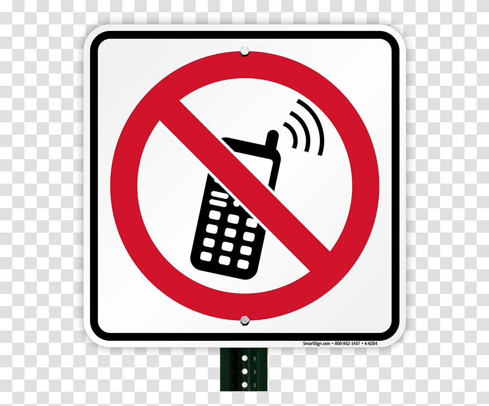 No Cell Phone Sign While Driving, Road Sign, Stopsign Transparent Png