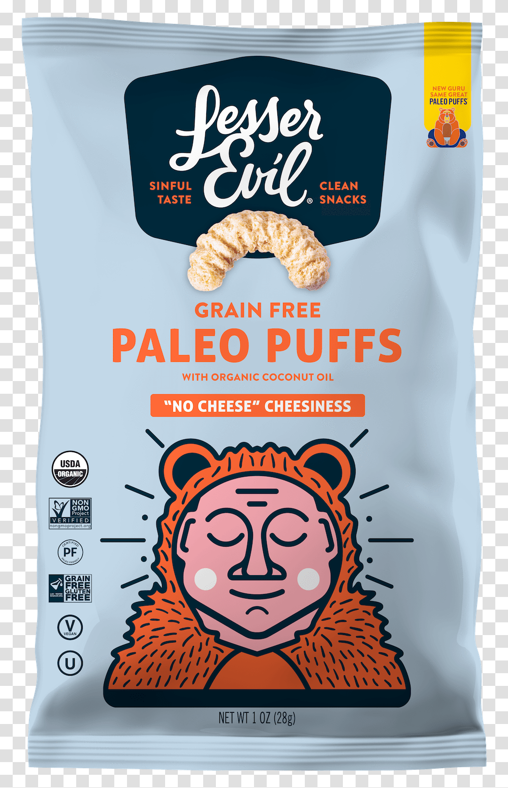 No Cheese Lesser Evil Paleo Puffs, Food, Poster, Advertisement, Sesame Transparent Png