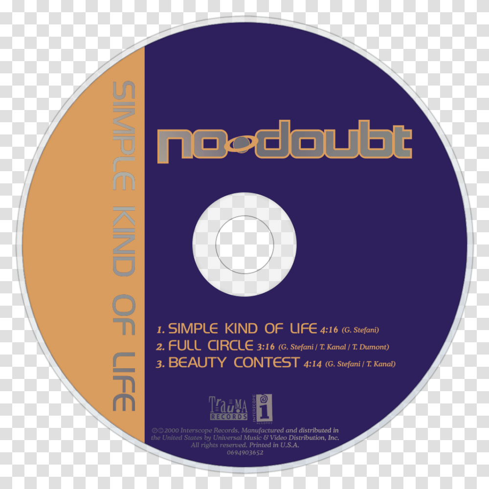 No Doubt Music Fanart Fanarttv Optical Storage, Disk, Dvd Transparent Png