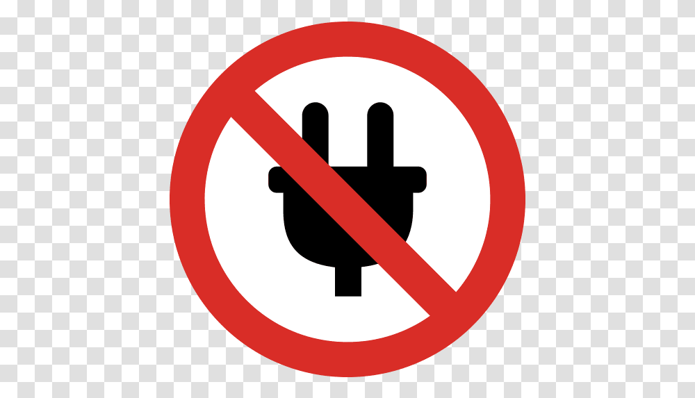 No Electric Plug Icon And Svg Vector Free Download Prohibido Cerrar Con Llave, Symbol, Road Sign, Stopsign Transparent Png