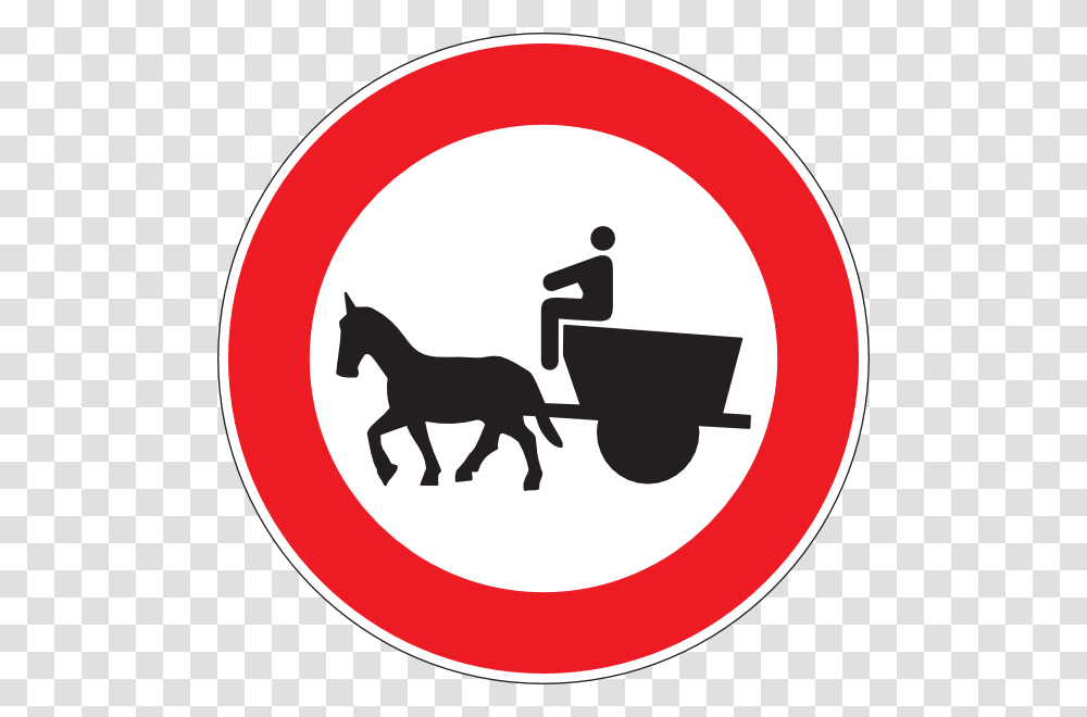 No Entry For Horse Drawn Vehicles Clip Art, Sign, Road Sign, Mammal Transparent Png