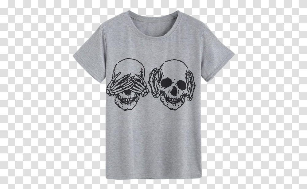 No Evil Skull Tee T Shirt, Apparel, T-Shirt, Sleeve Transparent Png