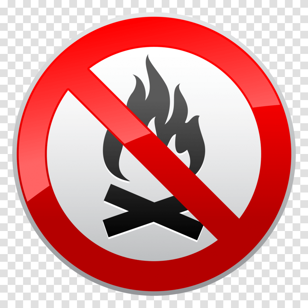 No Fire Prohibition Sign Clipart, Road Sign, Stopsign Transparent Png