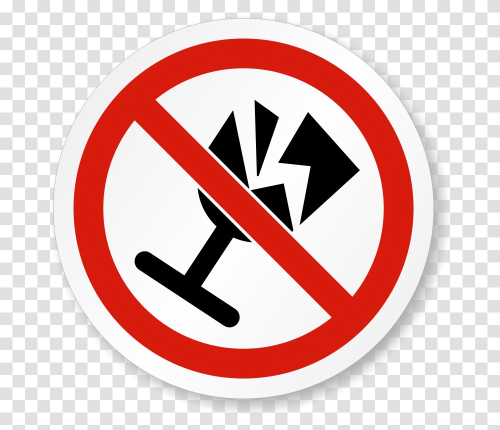 No Fragile Items Symbol Iso Prohibition Circular Sign Please Close The Door When Leaving Sign, Road Sign, Stopsign Transparent Png
