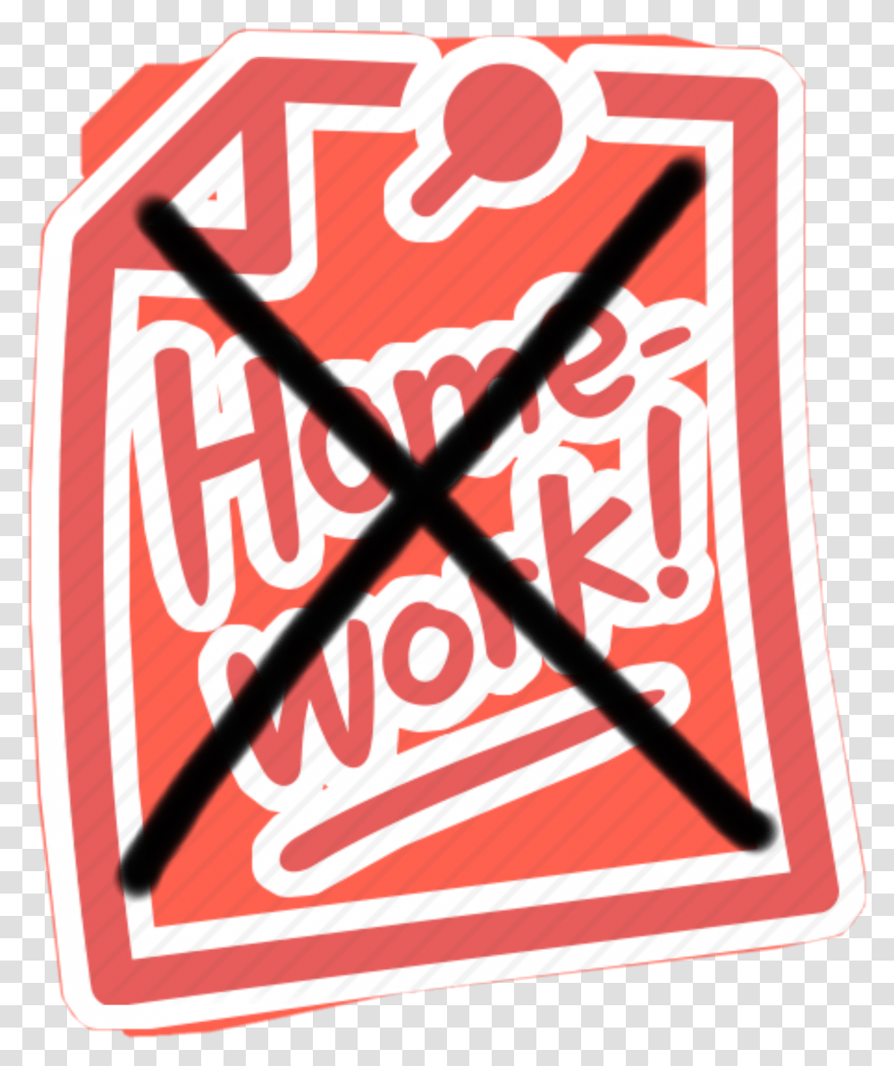 No Homework Sticker By Emily Vesely Language, Label, Text, Symbol, Sign Transparent Png