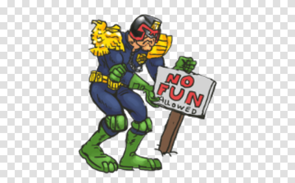 No In Un Judge Dredd Vertebrate Cartoon Fictional Character Judge Dredd No Fun, Helmet, Person, People Transparent Png