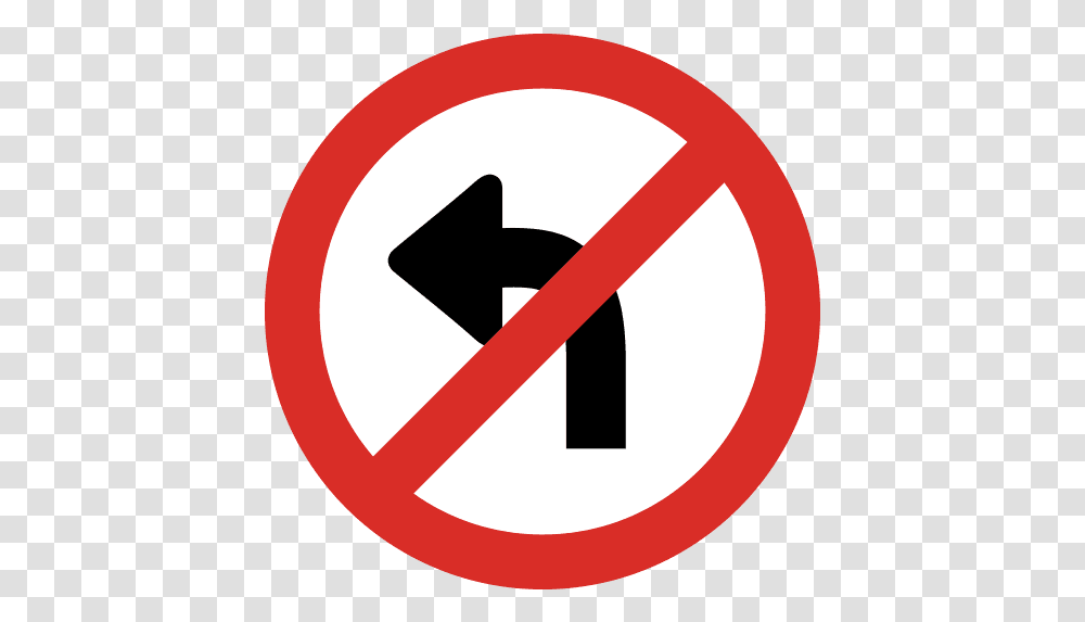 No Left Turn Sign Icon And Svg Vector Free Download Placa Proibido Virar A Esquerda, Symbol, Road Sign, Stopsign Transparent Png