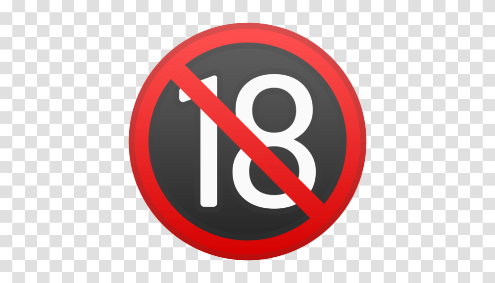 No One Under Eighteen Emoji, Sign, Road Sign, Tape Transparent Png