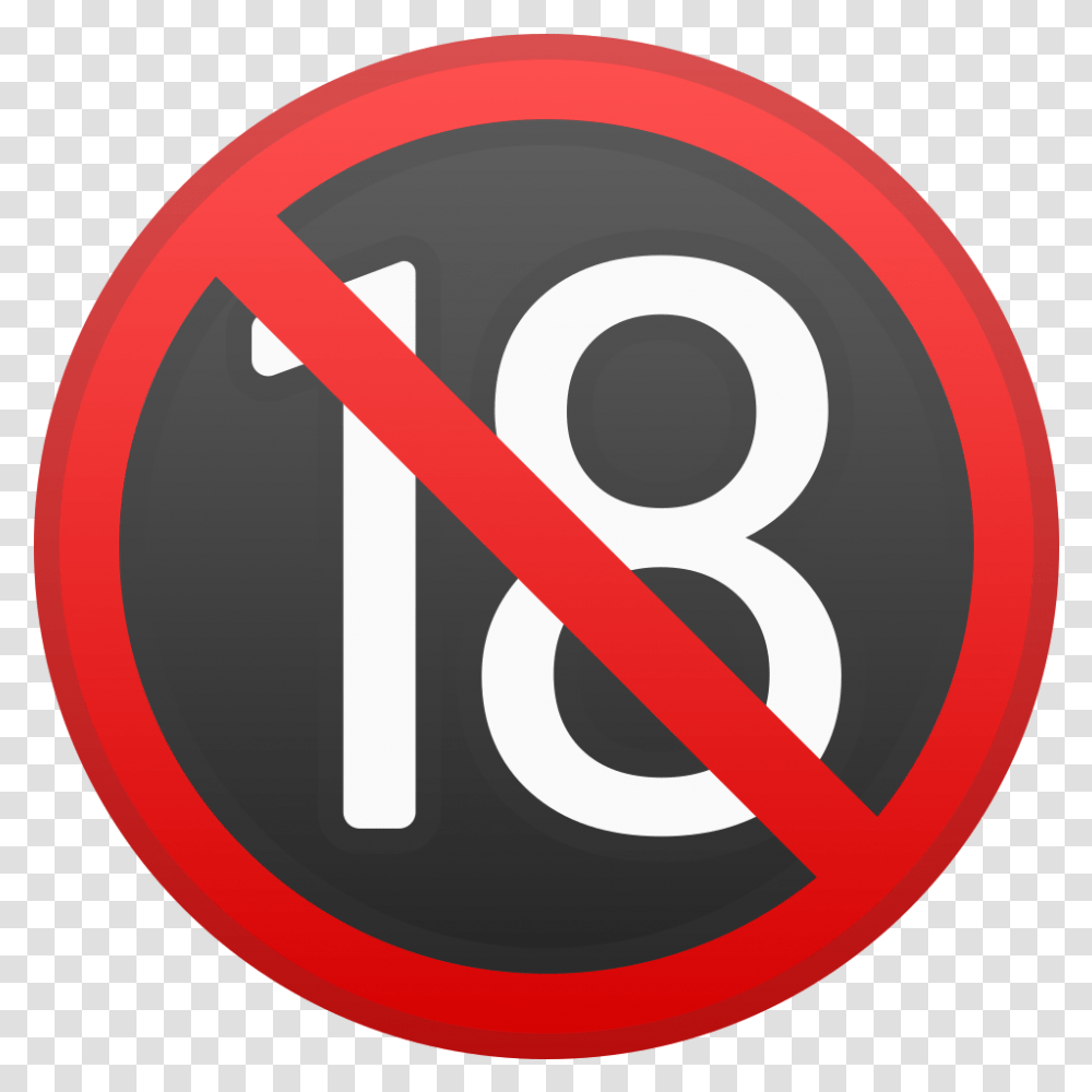 No One Under Eighteen Icon Emoticono, Sign, Road Sign Transparent Png