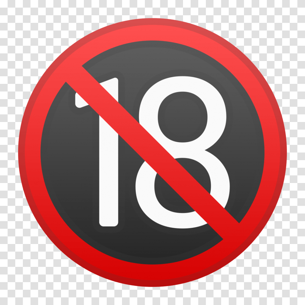 No One Under Eighteen Icon Noto Emoji Symbols Iconset Google, Sign, Road Sign, Tape Transparent Png