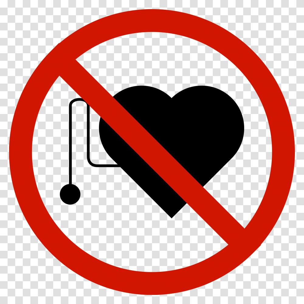 No Pacemakers Symbol Icons, Sign, Road Sign, Stopsign Transparent Png