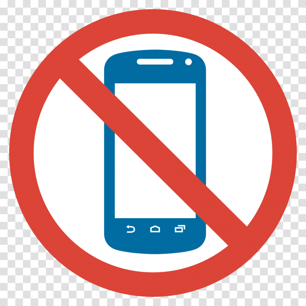 No Phone Icon, Sign, Road Sign, Label Transparent Png