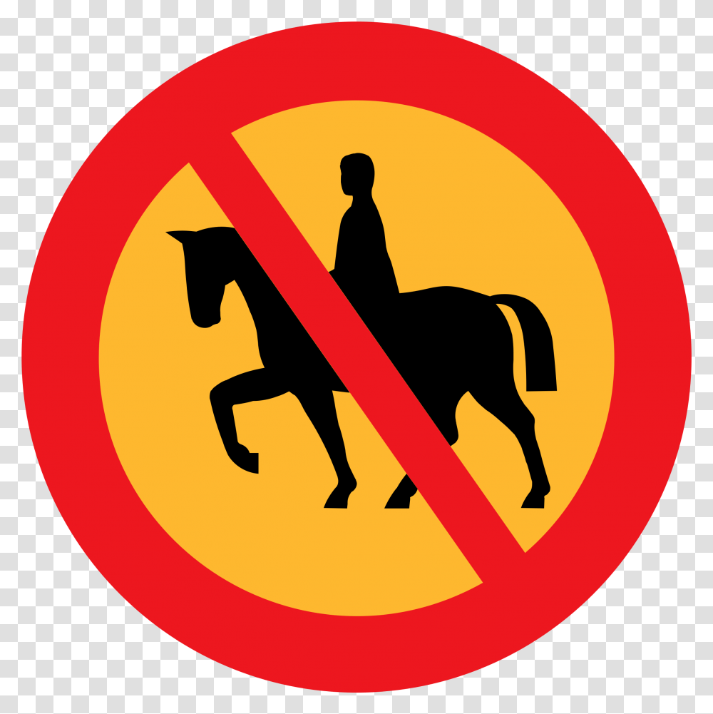 No Riding Road Sign Roadsign Street Sign No Horses Horse Riding Icon, Person, Human, Poster Transparent Png