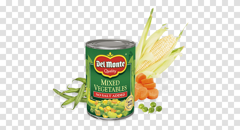 No Salt Added Mixed Vegetables Calories Canned Del Monte Nutrition, Plant, Canned Goods, Aluminium, Food Transparent Png