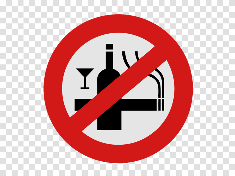 No Smoking Alcohol Sign, Road Sign, Stopsign Transparent Png