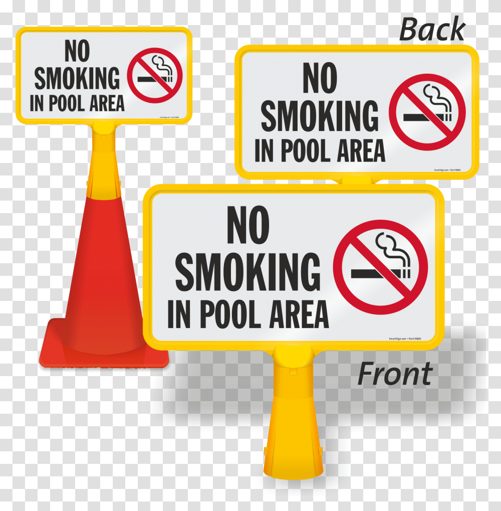 No Smoking In Pool Area Coneboss Sign Sku Cb 1248 Smoking Sign, Symbol, Road Sign, Gas Pump Transparent Png