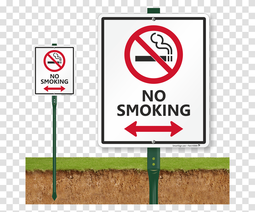 No Smoking Lawnboss Sign With Bidirectional Arrow Do Not Pick Flowers Sign, Road Sign Transparent Png