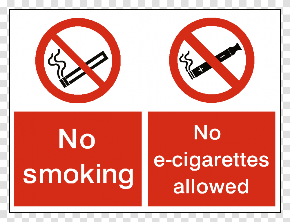 No Smoking No E Cigarette Dual Sticker No Smoking Signs Uk, Road Sign, First Aid Transparent Png