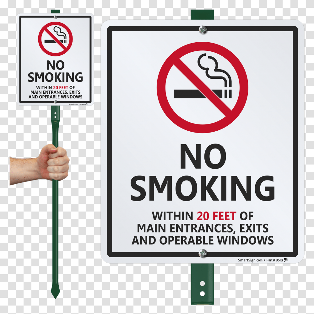 No Smoking Within 20 Feet Sign Stake No Dog Poop Lawn Sign, Symbol, Person, Human, Road Sign Transparent Png