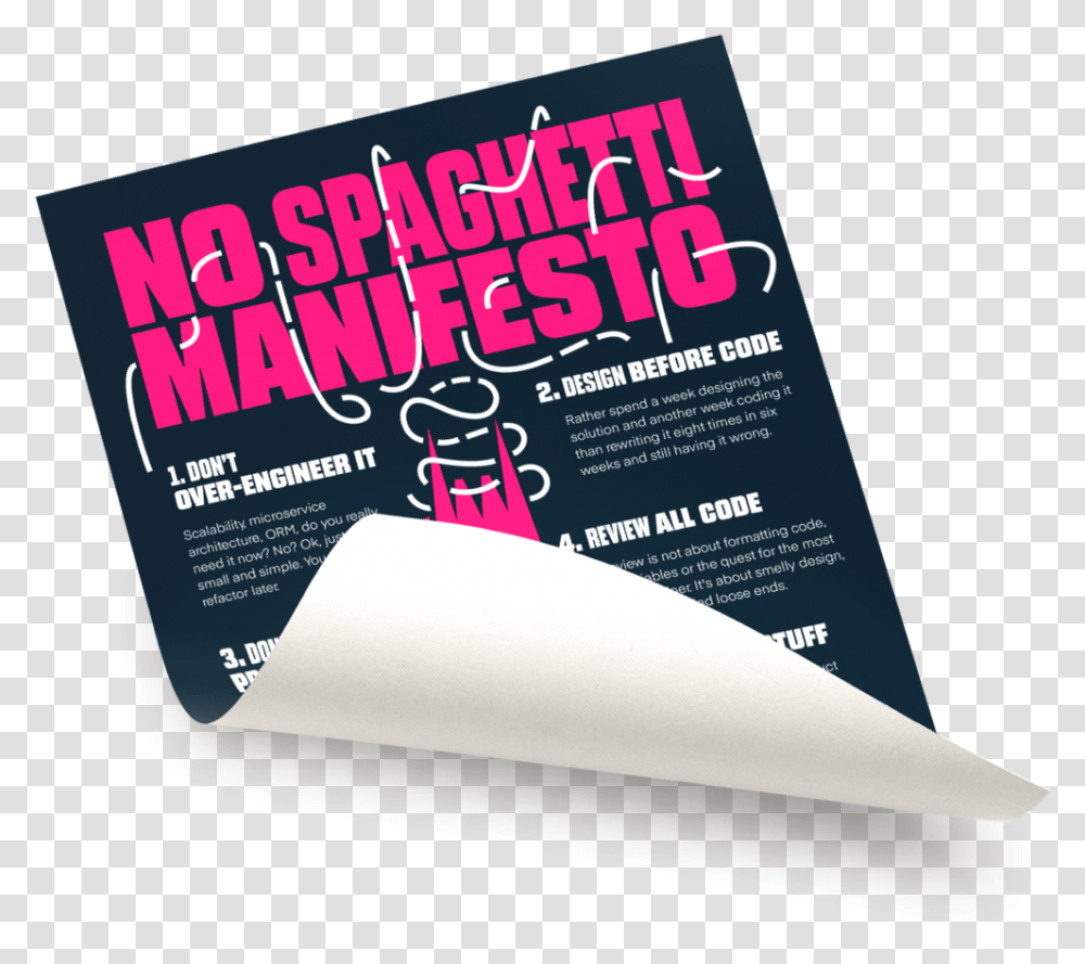 No Spaghetti Manifesto Poster Flyer, Paper, Advertisement, Brochure, Book Transparent Png