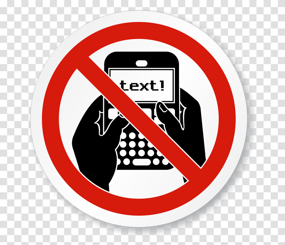 No Texting And Driving, Road Sign, Label, Stopsign Transparent Png