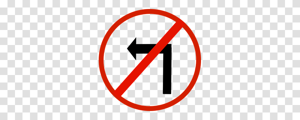 No Turn Left Transport, Road Sign, Stopsign Transparent Png