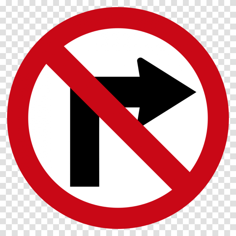 No Turn Right, Road Sign, Stopsign, Tape Transparent Png