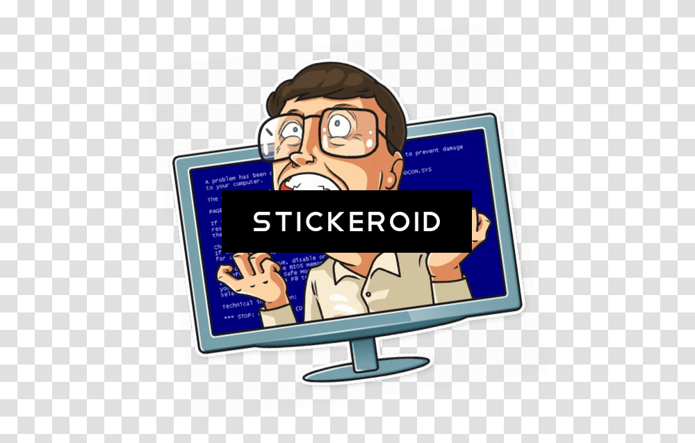 No Way Bill Gates Impossible Wrong Issue Stress Shocked Stickers Telegram De Bill Gate, Monitor, Screen, Electronics Transparent Png