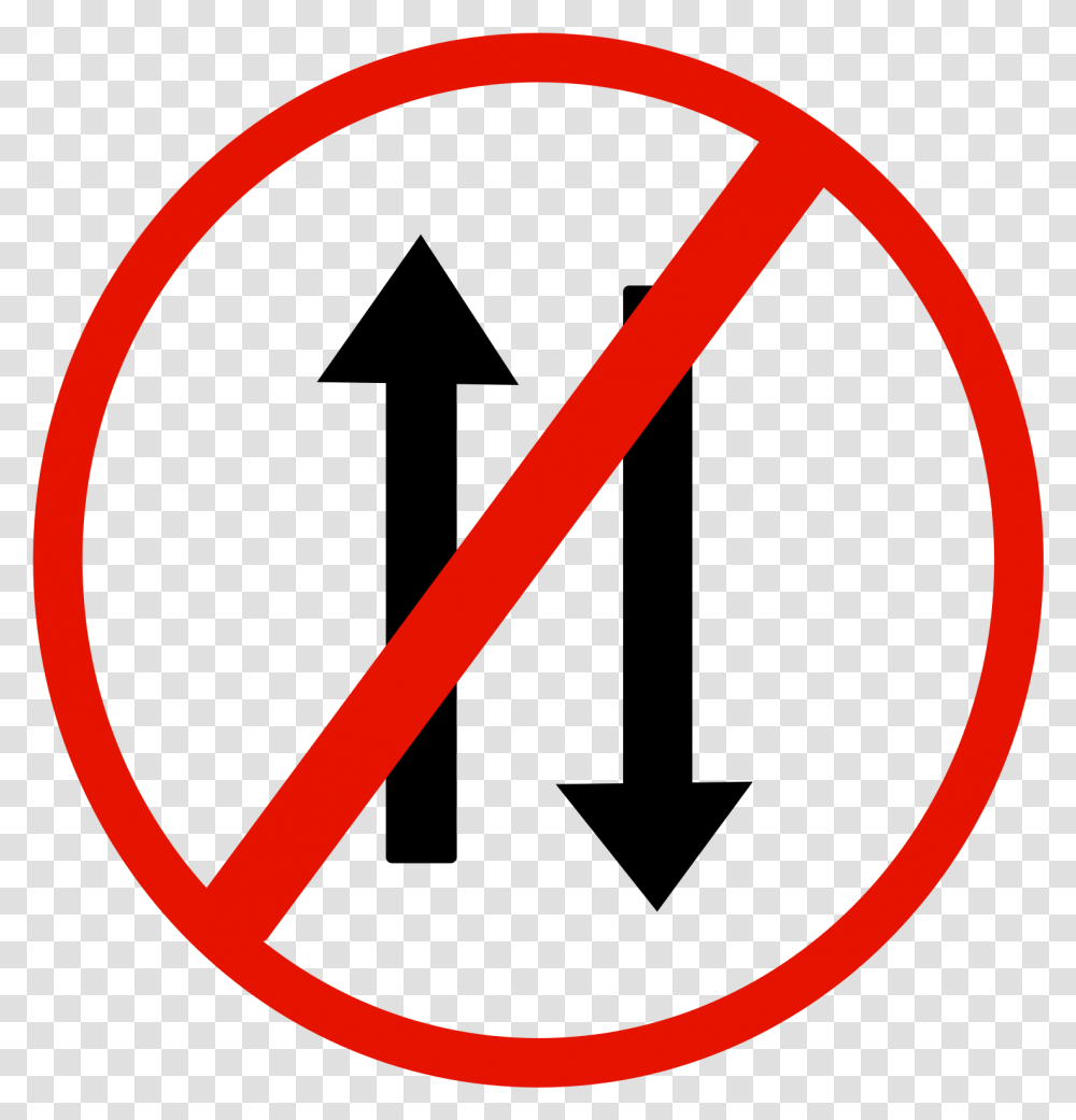 No Way Both Directions Sign, Road Sign, Stopsign Transparent Png