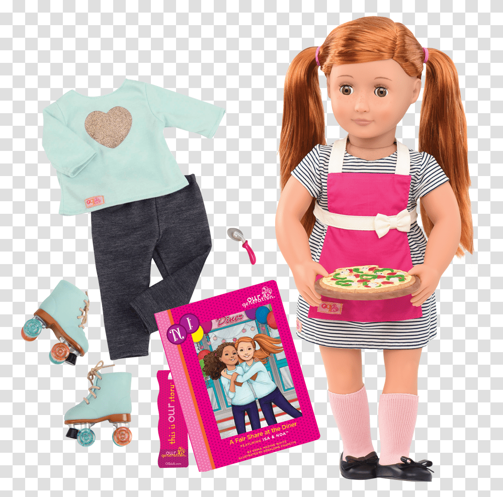 Noa Deluxe 18 Inch Doll With Storybook Our Generation Noa, Toy, Person, Human Transparent Png