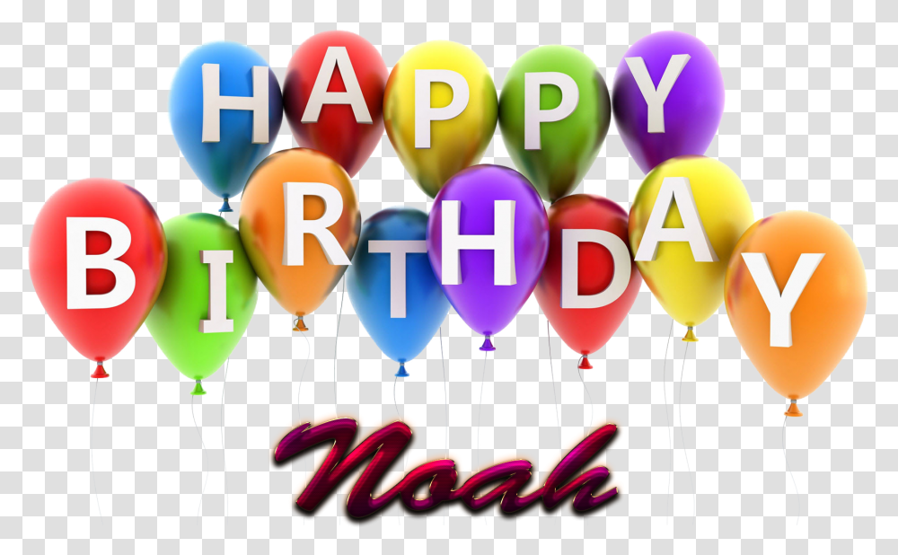 Noah Happy Birthday Balloons Name Happy Birthday Sagar, Crowd Transparent Png
