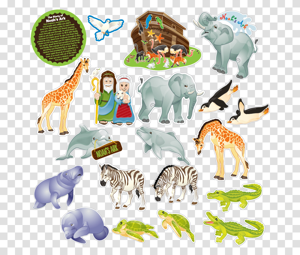 Noah's Ark Fridge Magnet Set Get It Here, Giraffe, Wildlife, Mammal, Animal Transparent Png