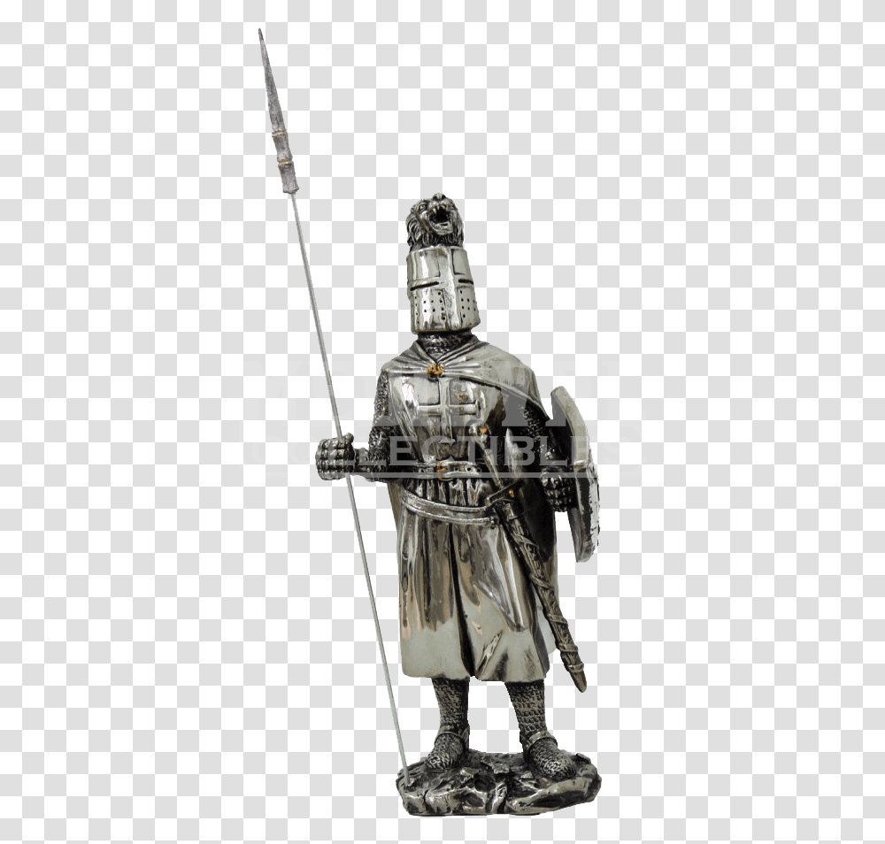 Noble Crusader Knight With Spear Statue Crusader Knight Statues, Person, Human, Armor, Samurai Transparent Png
