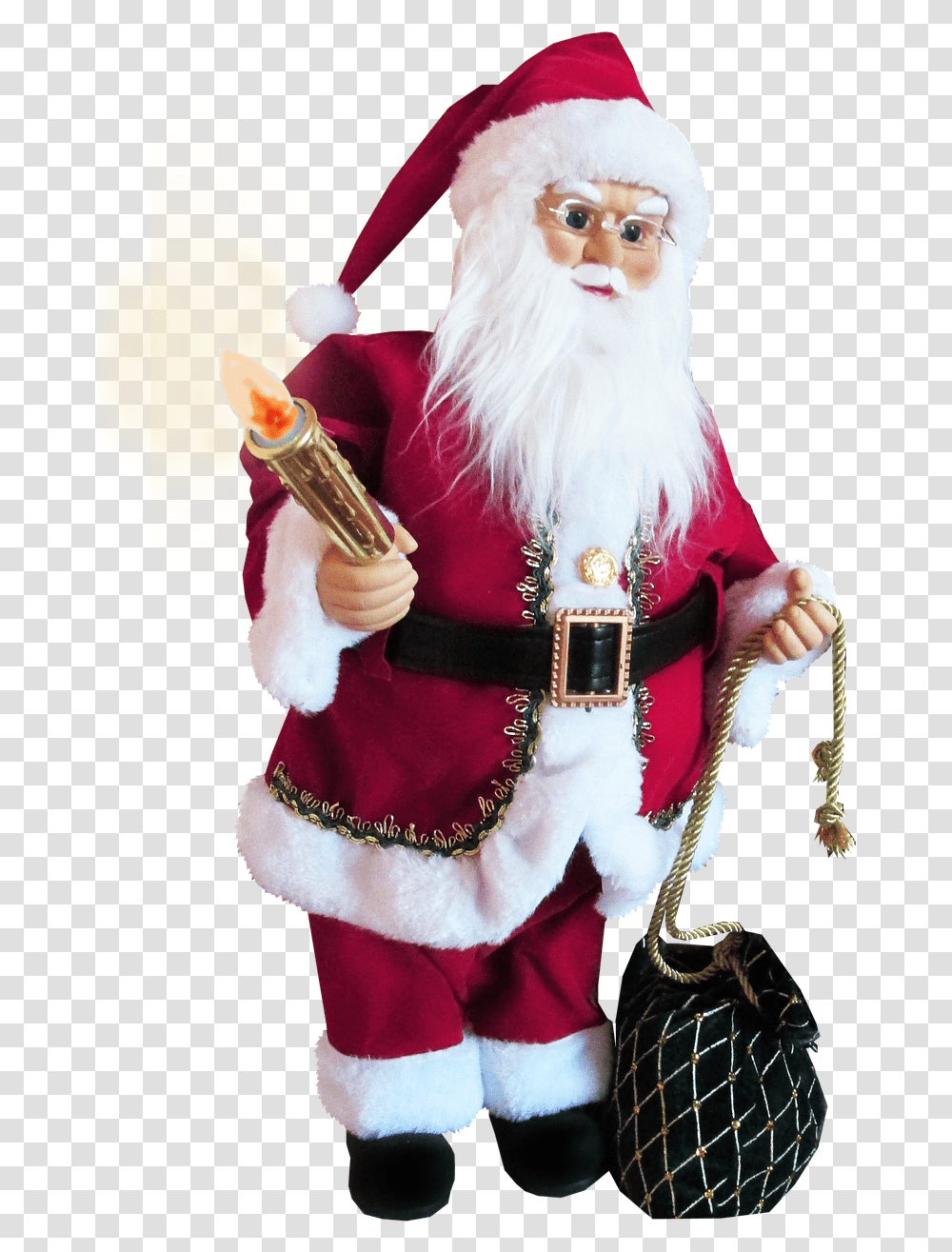 Noel Holding Candle Father Christmas, Costume, Figurine, Person, Human Transparent Png