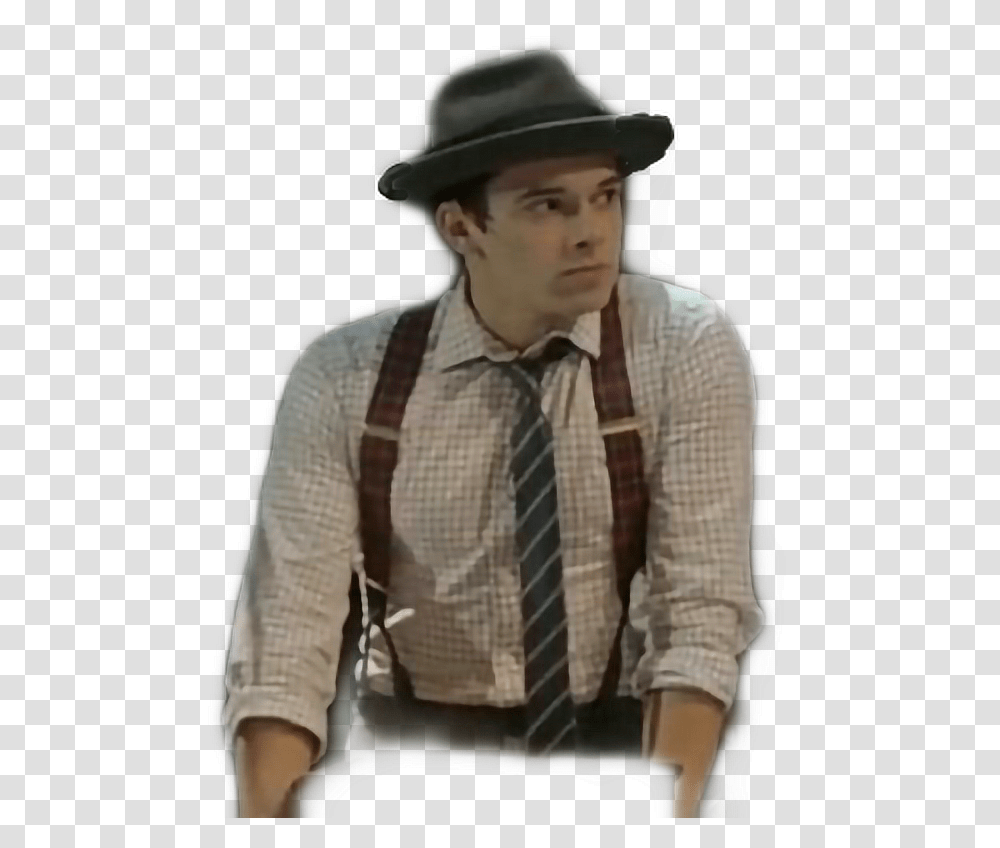 Noice Fedora, Suspenders, Person, Human Transparent Png