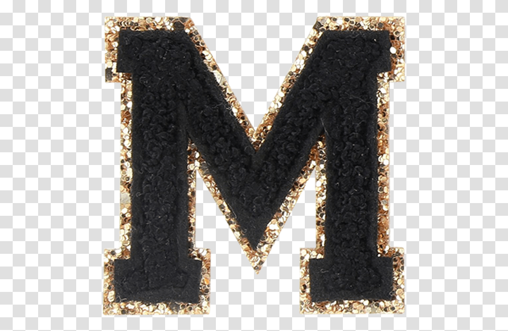 Noir Glitter Varsity Letter Patches Emblem, Scarf, Apparel, Alphabet Transparent Png