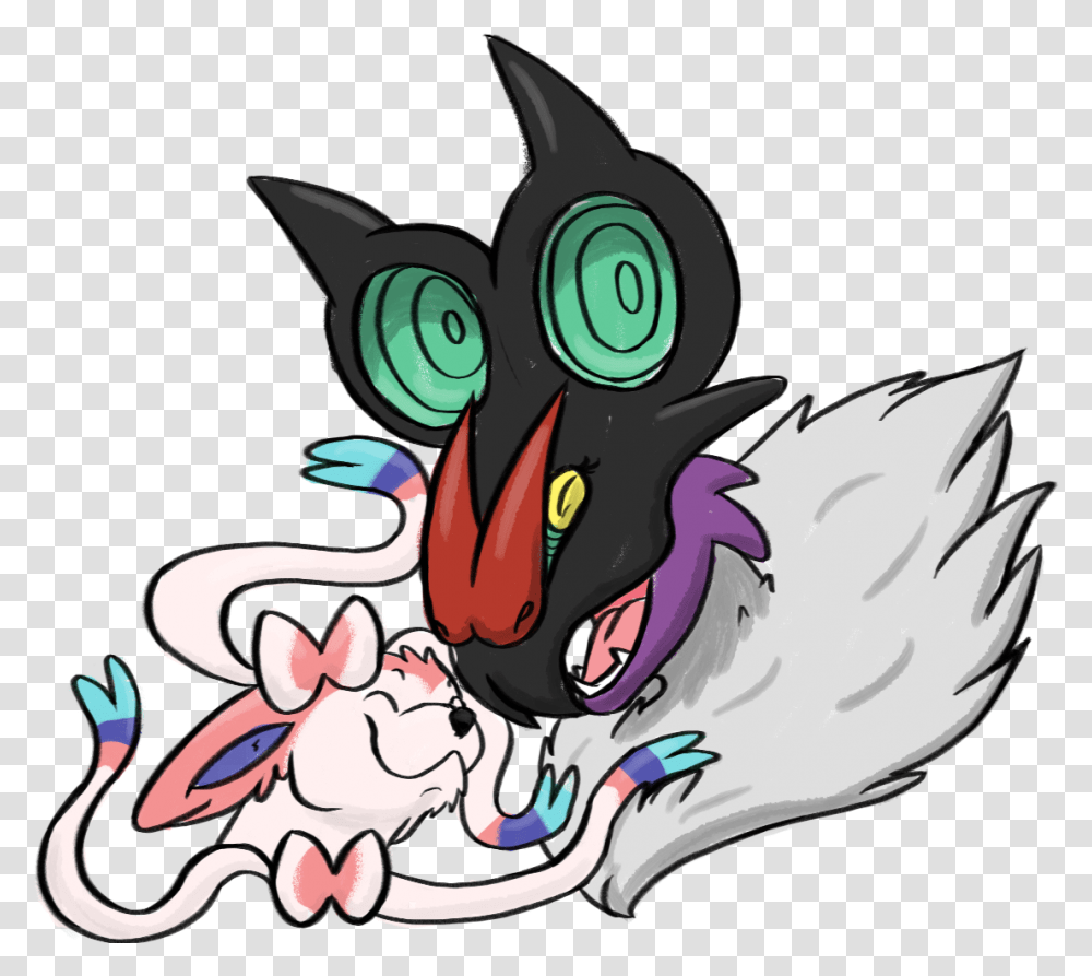 Noivern And Sylveon Pokemon Noivern And Sylveon Full Fictional Character, Animal, Mammal, Art, Graphics Transparent Png