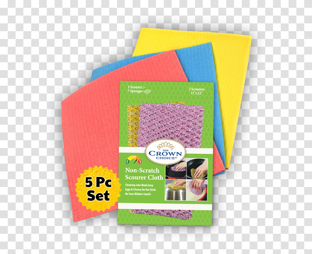 Non Scratch Scourer And Sponge Cloth Set Paper, Flyer, Poster, Advertisement, Brochure Transparent Png