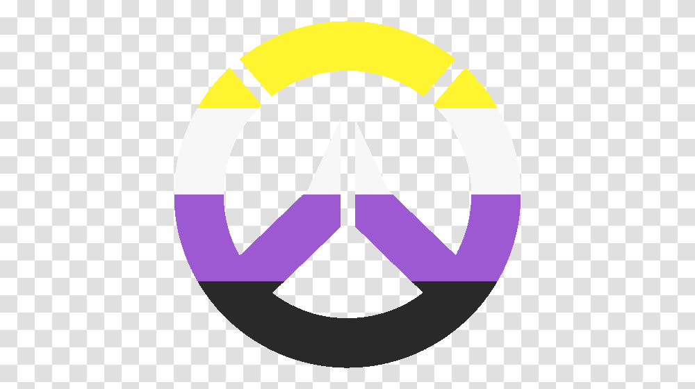 Nonbinary Overwatch Pride Sticker Snowtions Tictail, Logo, Trademark, Life Buoy Transparent Png