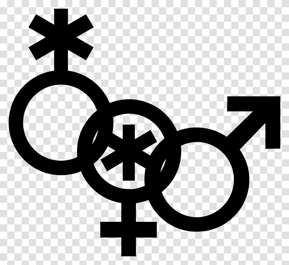 Nonbinary Woman Symbol Interlocked With A Nonbinary Gender Symbol, Number, Logo, Sleeve Transparent Png