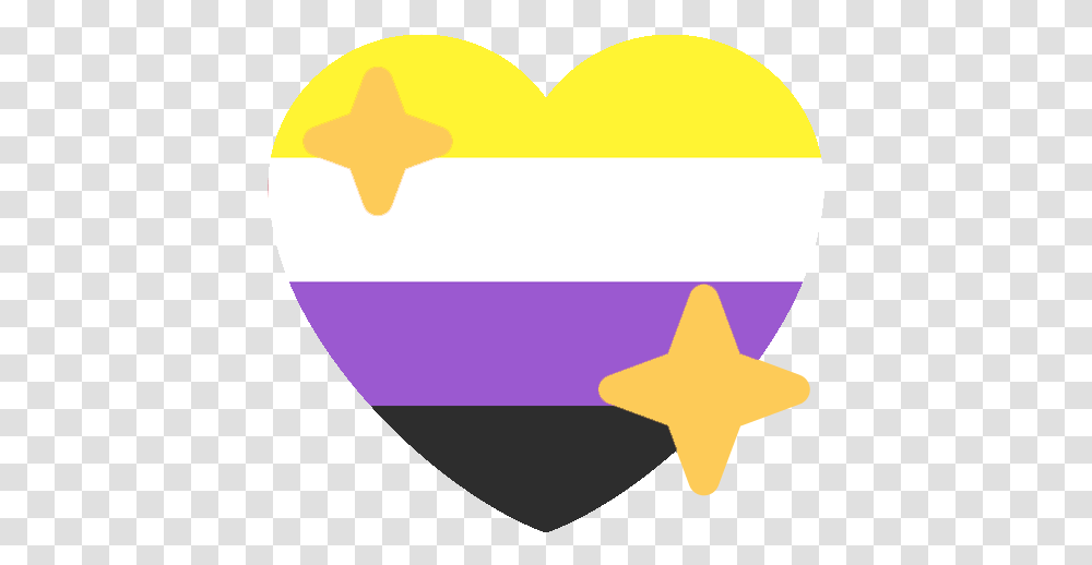 Nonbinaryprideheart Discord Emoji Lgbt Heart Emoji Discord, Symbol, Star Symbol Transparent Png