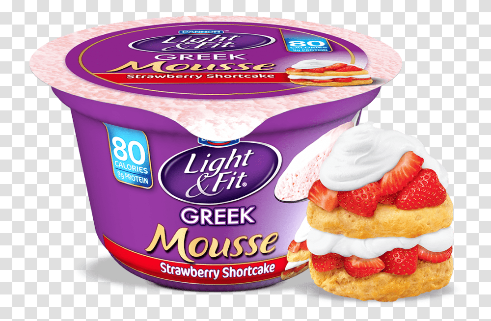 Nonfat Yogurtmoussestrawberryshortcake Lightandfit Light And Fit Mousse Yogurt, Burger, Food, Dessert, Cream Transparent Png