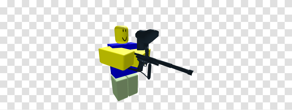 Noob Holding Gun Roblox Noob With Gun, Toy, Outdoors, Weapon, Weaponry Transparent Png